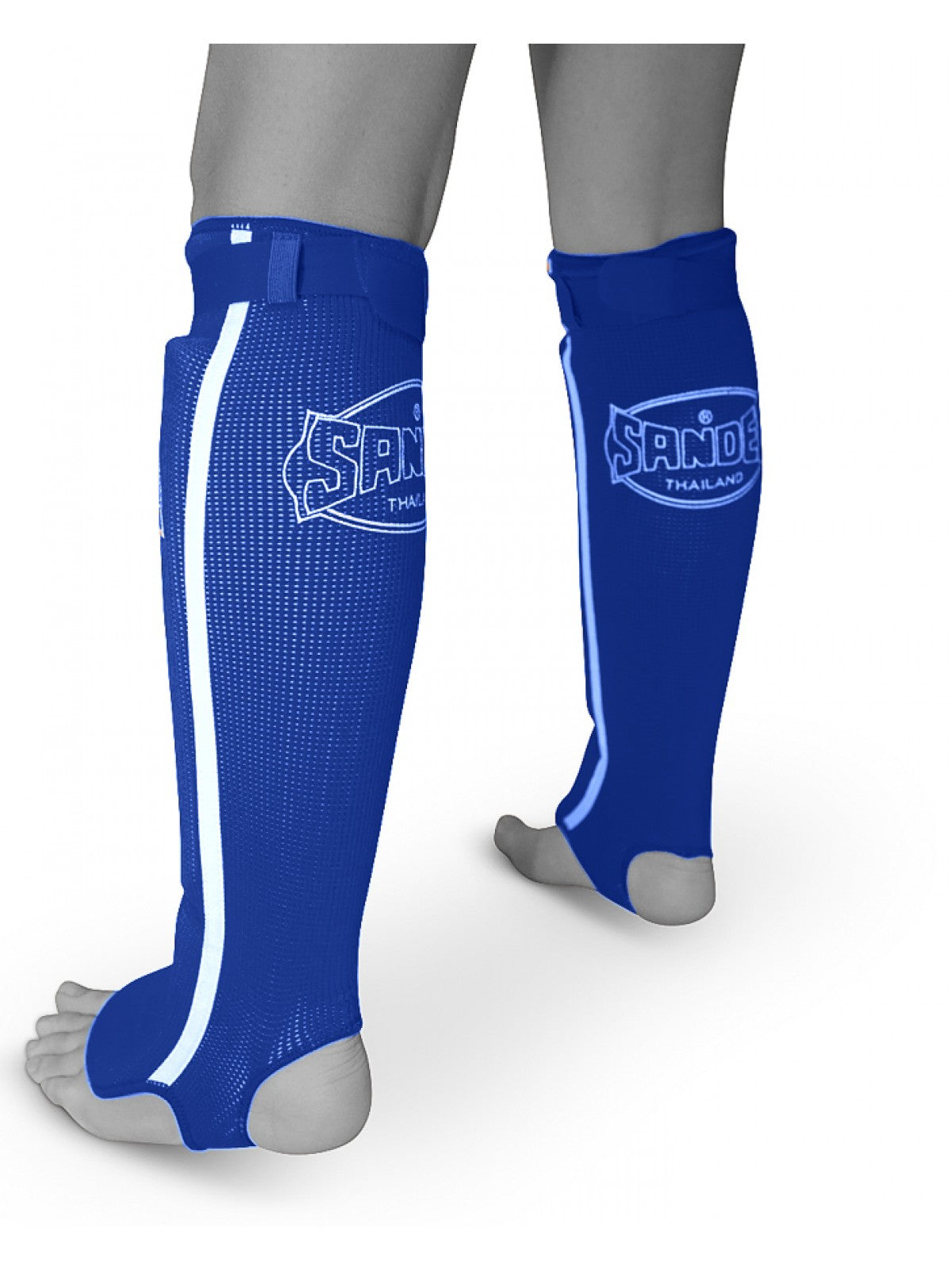 Sandee Blue & White paratibie in stoffa "Slip-on" da Competizione