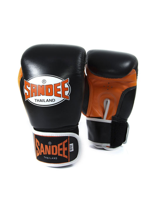 Guantoni Authentic Neon Orange - Velcro - Vera Pelle