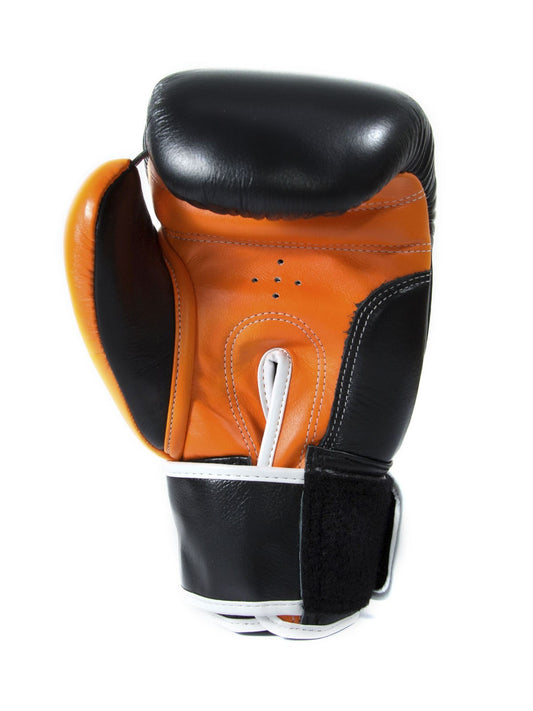 Guantoni Authentic Neon Orange - Velcro - Vera Pelle